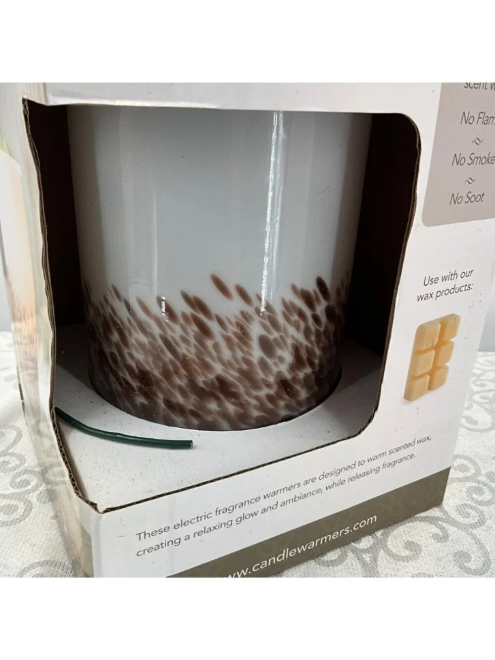 Glass Illumination Fragrance Warmer‎ Tiger Shell Design By Candle Warmers